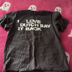 Black Graphic T-Shirt with White Text